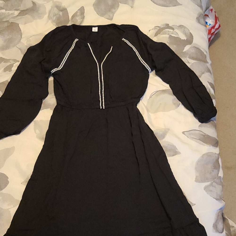 Black empire waist dress